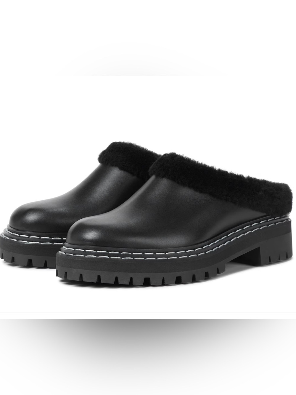 PROENZA SCHOULER shearling - lined leather slipper/slide